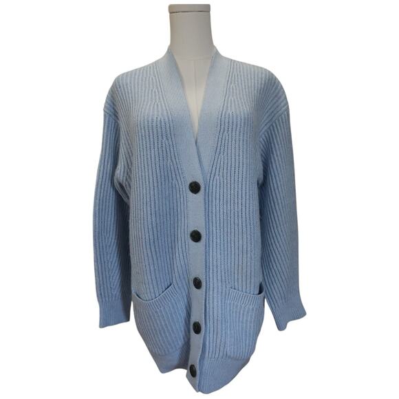 J.Crew Ribbed Chunky Knit V-Neck Cotton Blend Cardigan Size S - Picture 1 of 13